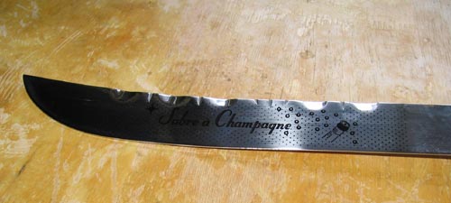  champagne saber with Leather Sheath 